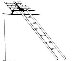 Man climbs ladder and falls 